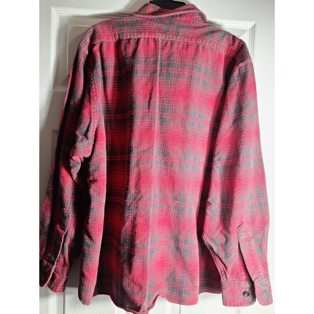 L.L. Bean Womens XL Red Flannel Vintage 90s/80s Button Front Shirt Thick - Picture 11 of 14